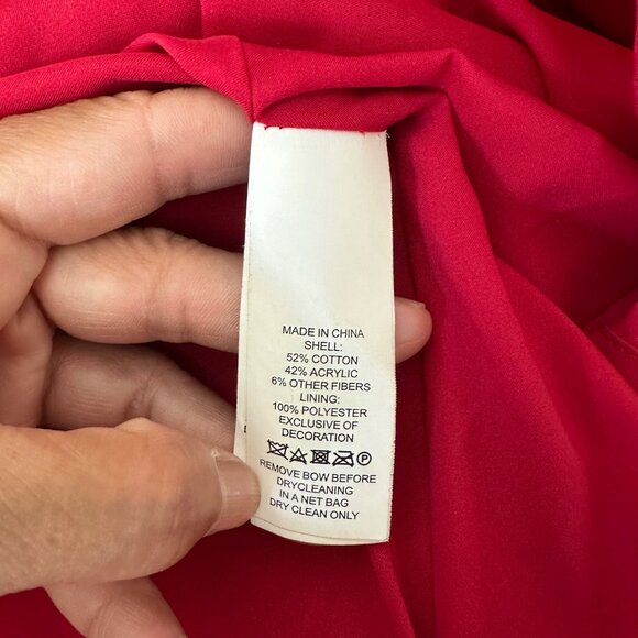 Kate Spade A Line Red Sleeveless Textured Knit Dress Ruffle Hem & Fringe Trim 2 - Picture 10 of 12